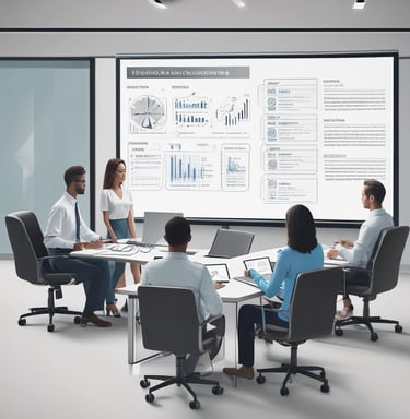 Workers in protective gear are seen on a construction site characterized by metal beams, scaffolding, and wooden supports. They appear to be engaged in construction tasks on a large infrastructure project, possibly a bridge or a similar structure.