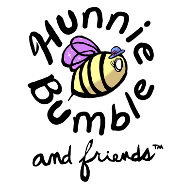 hunnie bumble logo, hunnie bumble and friends, hunnie the bee