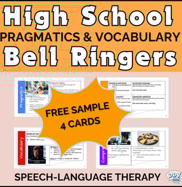 high school speech therapy activty