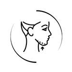 Line art icon showing facial contouring and chin lift profile for cosmetic surgery mentoplasty
