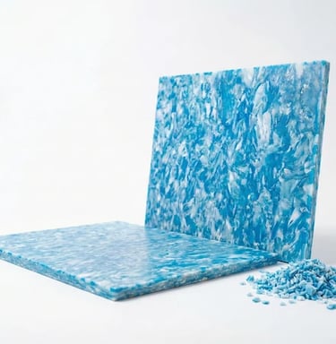 Panneau de plastique recyclé PEHD bleu