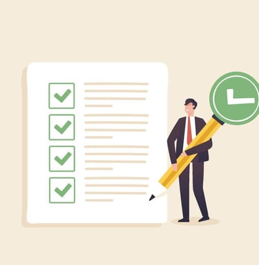 Gestão e conferência de documentos para transação imobiliária.