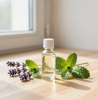 An array of essential oil bottles with delicate droppers, arranged artfully on a soft white cloth with golden accents.