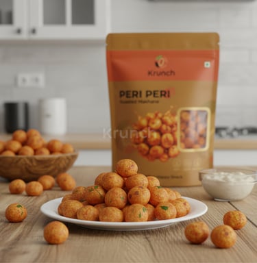Fuel your workday with Krunch: Light and crunchy makhana office snack.