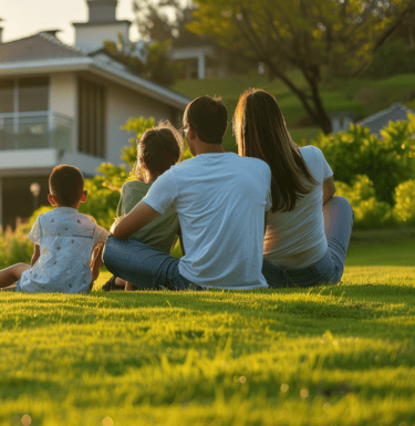 Cleveland Family admiring the roof outside their Cleveland home