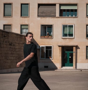 fashion model walking in Marseille