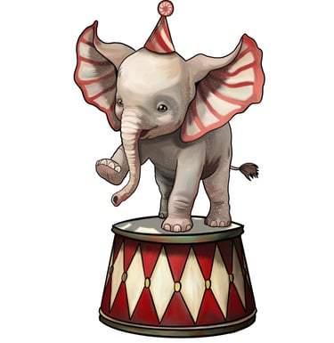bébé éléphant éléphanteau mignon cirque vintage
