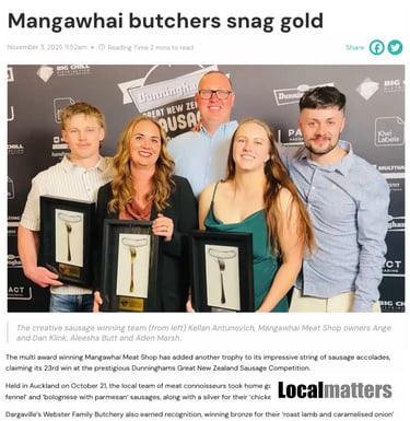 Mangawhai Meat Shop's Dan Klink in Local Matters