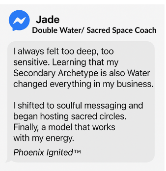 Testimonial Water + Water Archetype: Coach shares how honoring dual Water nature transformed messaging and soul expression