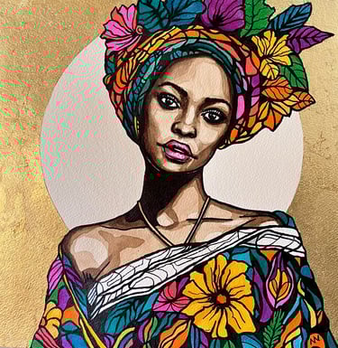 Original watercolor painting ‘Tiyanna’ by manef