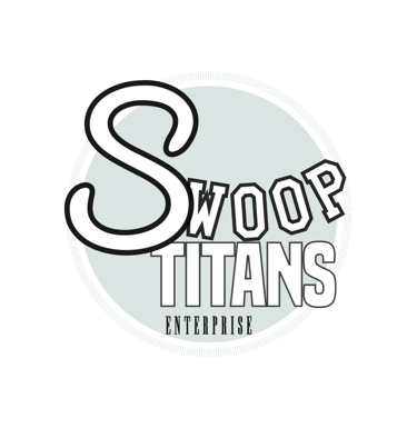 Swoop Titans Logo in black white and grey