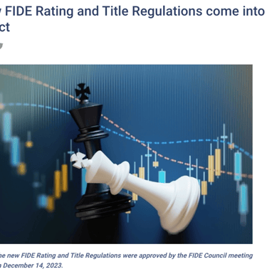 New FIDE Rating and Title Regulations come into effect