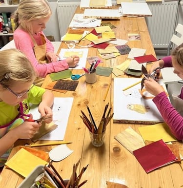 Dětské workshopy Creativity Lab – středy 15:30–17:30, věk 7–12 let, tvoření a kreativní aktivity s B