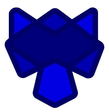 a blue and white geometrical design with a blue and white background