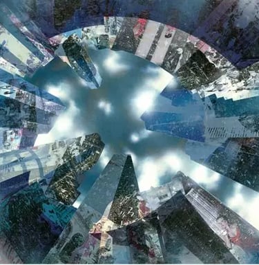 Hit the Pavement IV, mixed-media 100x100cm ©Damien McGinley