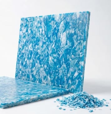 Panneau de plastique recyclé PEHD bleu