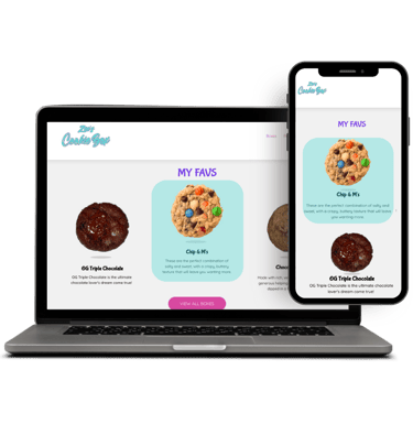 zees cookie box mobile mockup