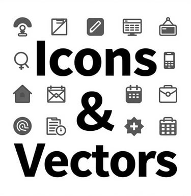 A collection of gray minimalist web icons and vectors for business and UI design elements.