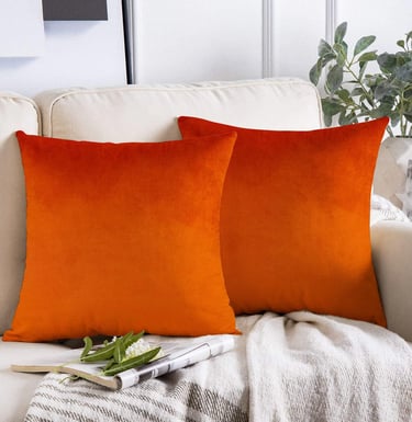 Sofa Velvet Burnt Orange Cushion