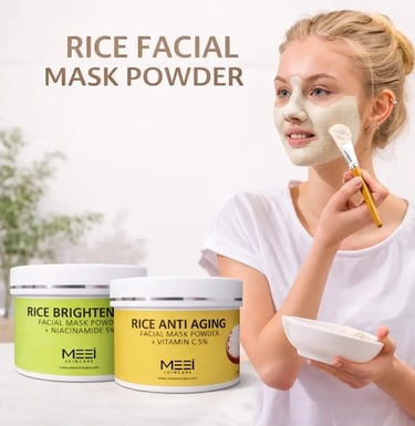 Meei anti aging rice facial mask powder with vitamin c and niacinamide