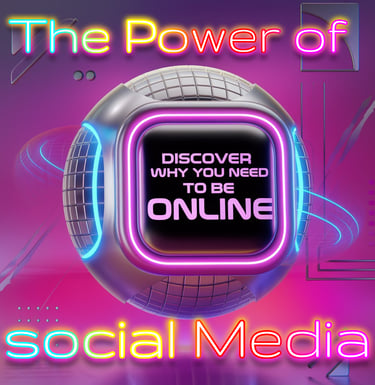 a digital image of a digital device with the words,'the power of social