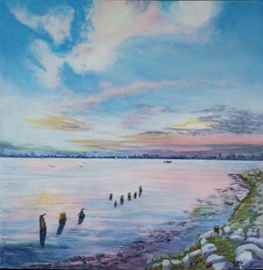 Sunrise Mooring Painting