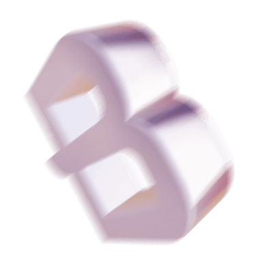 Logotipo da Branduo em 3D, com textura metálica "caindo".