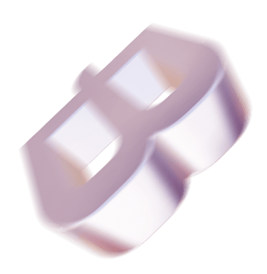 Logotipo da Branduo em 3D, com textura metálica "caindo".