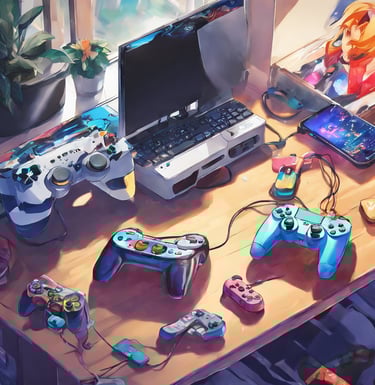 white and black game controller