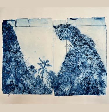 Peacock Garden collagraph