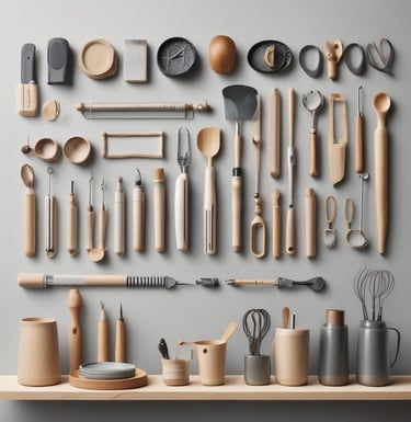 An assortment of stylish dining ware set on a table.