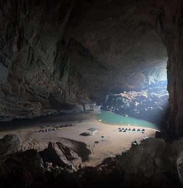  A pano photo of Hang En cave, ke bang national park Vietnam