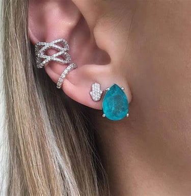 Boucles d'oreilles en argent plaqué rhodié
