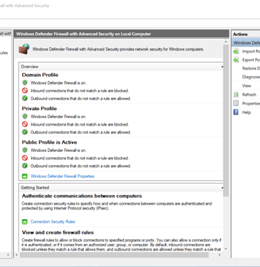 example windows firewall settings panel