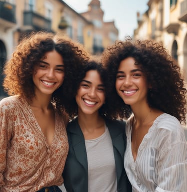 A serene setting showcasing all three products in a minimalistic style.