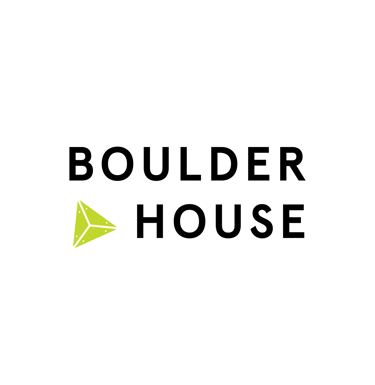 A logo for a climbing club Boulder House