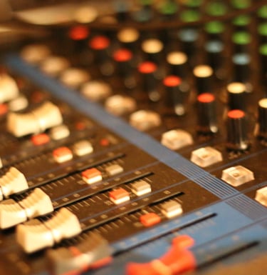 studio recording mixing board