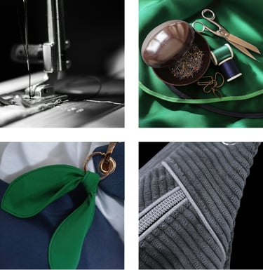 Détails de couture et boîte à épingles héritée de ma grand-mère, symboles du savoir-faire UP2MEL