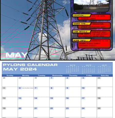a pylons calendar showing may
