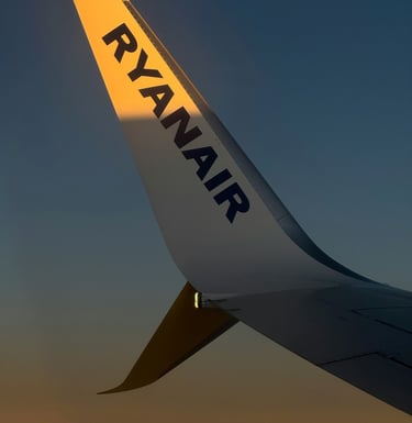 Ryanair airplane wing