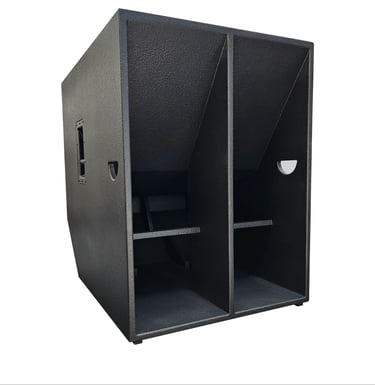 21 zoll Hornsubwoofer in schwarz mit weißem Hintergrund