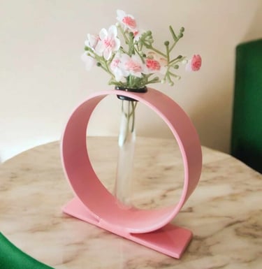 soliflore artisanal rose pastel en acier upcyclé collection Kelî