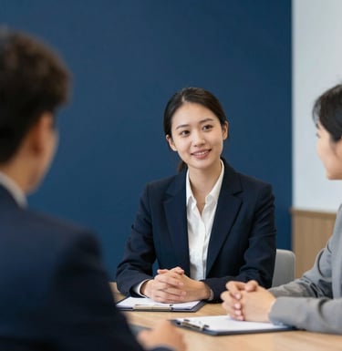 A professional and warm group meeting led by a woman, showing an institutional and organized setting, focus on empathy and dialogue, background colors of dark blue #0C2D48 and hints of gold and white.