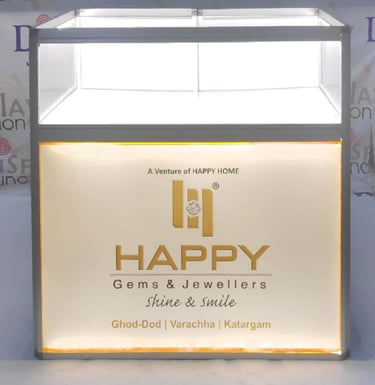 Backlit Fascia Folding Jewellery Counter