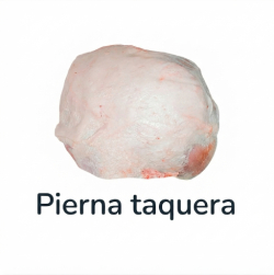 Corte de carne de cerdo, pierna taquera fresca sobre fondo blanco para tacos.