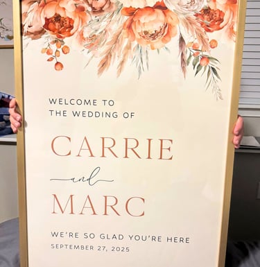 Fall floral wedding welcome sign