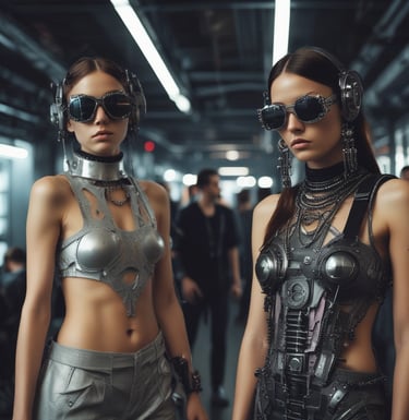 dos chicas vestidas para festivales techno rave 2026
