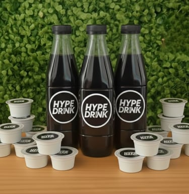 Hype Drink. 20 doses individuais. Uso prolongado. Menor custo por dose. R$ 750