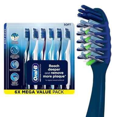 Oral B Pro Cross Action manual toothbrush. 6 pack