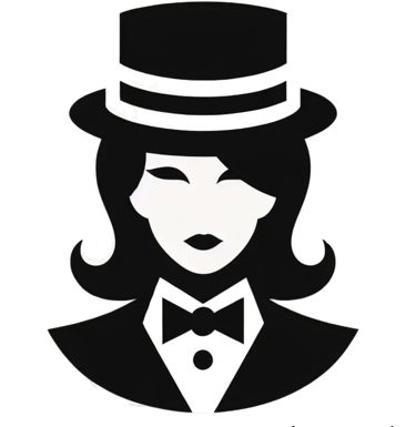 Mrs Butlers gala of games logo, a woman in a dicky bow and top hat